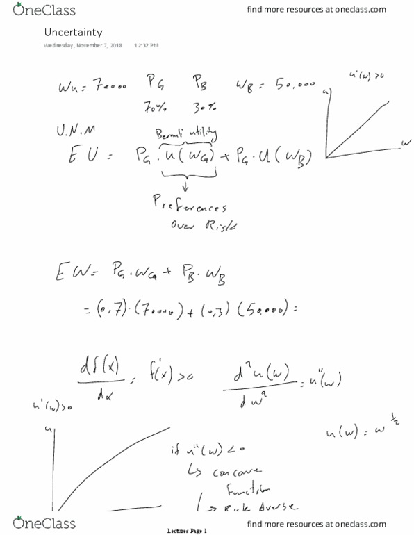 ECON 3Z03 Lecture 18: Uncertainty- Nov 7-important thumbnail