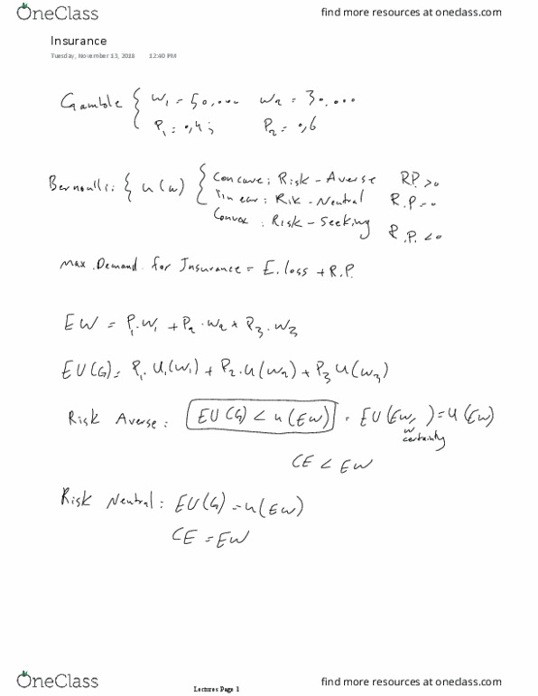 ECON 3Z03 Lecture 21: Insurance- Nov 13 thumbnail