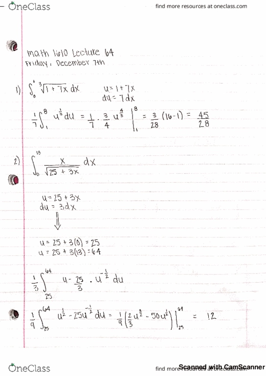 MATH 1610 Lecture 64: Integral Review cover image