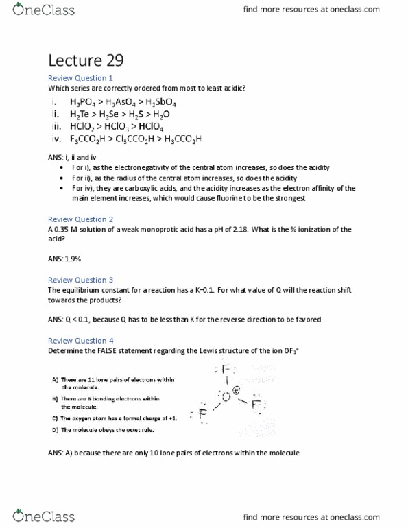 CHEM 1A03 Lecture Notes - Lecture 29: Electron Affinity, Fluorine, Lewis Structure cover image