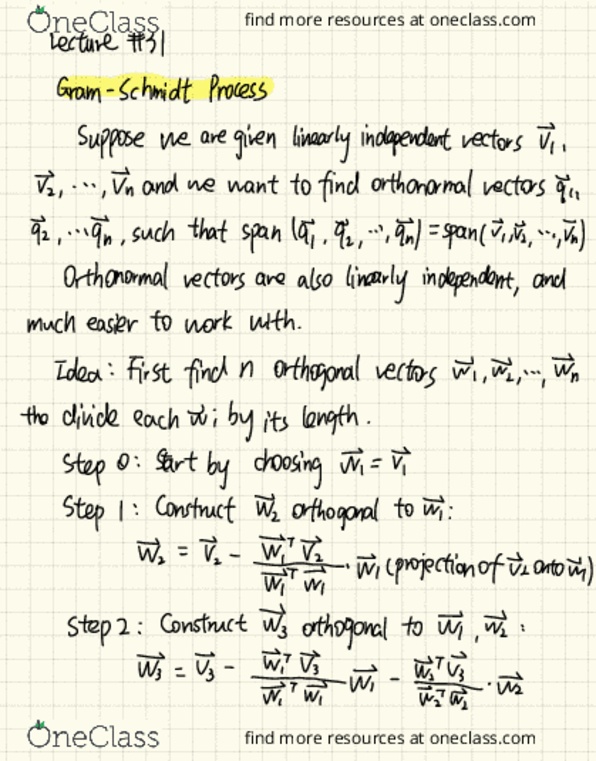 MAT 22A Lecture Notes - Lecture 31: Orthonormality, Detent, Determinant cover image