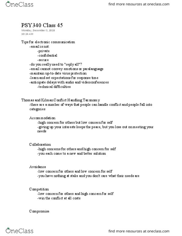 PSY 340 Lecture Notes - Lecture 45: Paralanguage, Crisis Communication, Uptodate thumbnail