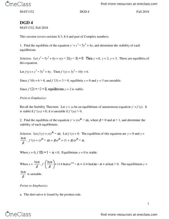 MAT 1332 Lecture Notes - Lecture 4: Product Rule thumbnail