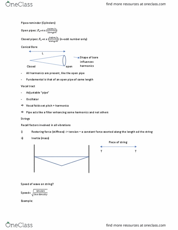 NATS 1720 Lecture Notes - Lecture 20: Vocal Folds, Vocal Tract, Restoring Force thumbnail