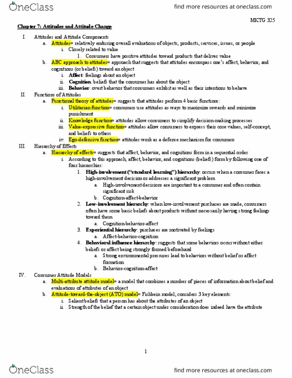 MKTG 325 Chapter Notes - Chapter 7: Attitude Change, Balance Theory, Social Judgment Theory thumbnail