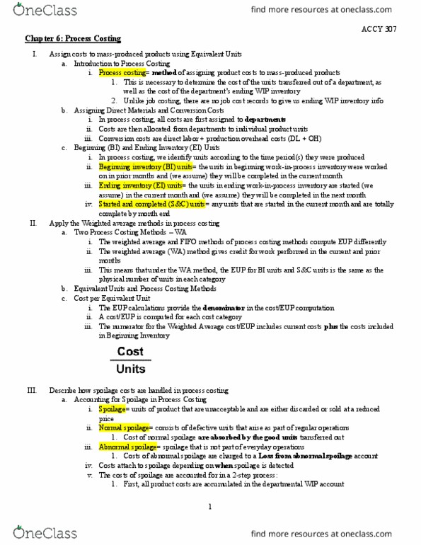 ACCY 307 Chapter Notes - Chapter 6: Weighted Arithmetic Mean, 2-Step Garage thumbnail