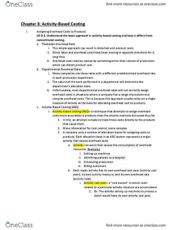 ACCY 207 Chapter Notes - Chapter 3: Purchase Order, Indirect Costs thumbnail