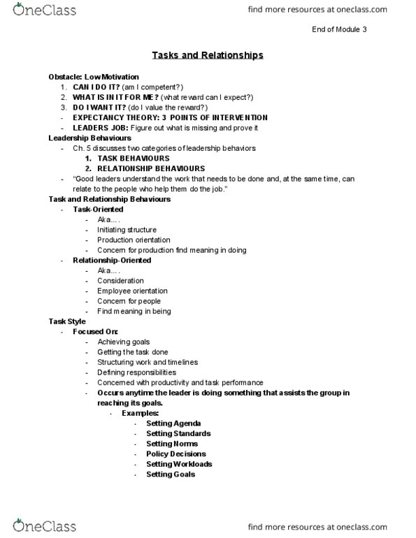 OL140 Lecture Notes - Lecture 12: Relationship Marketing, Absenteeism, Interrupt thumbnail