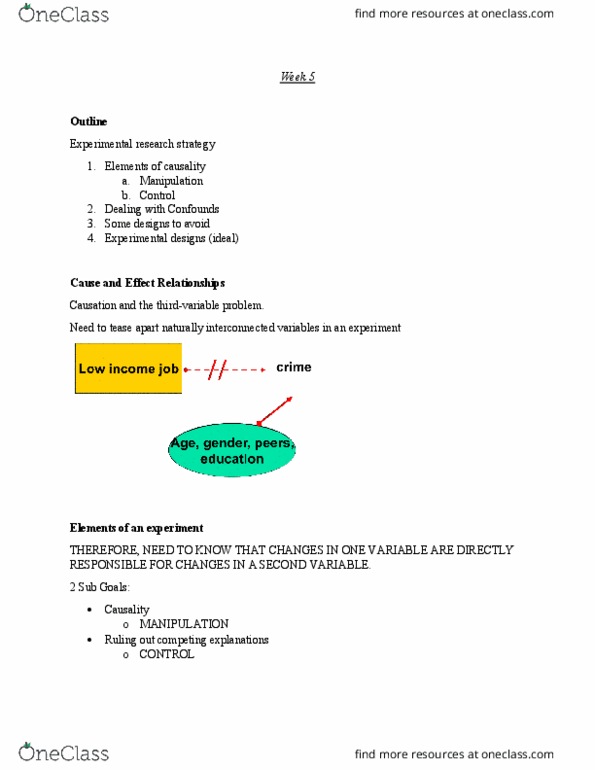 CRCJ 3001 Lecture Notes - Lecture 5: Dependent And Independent Variables, Internal Validity, Sleep Deprivation thumbnail