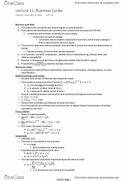 ECO325H1 Lecture Notes - Lecture 11: Perfect Competition, Ricardian Equivalence, Business Cycle thumbnail