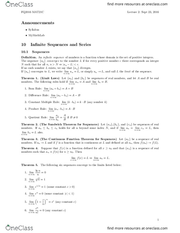 MAT 21C Lecture Notes - Lecture 2: Convergent Series, Ibm System P, Rational Number thumbnail