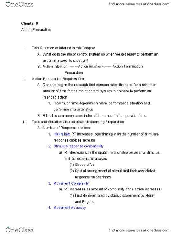 01:377:310 Lecture Notes - Lecture 10: Franciscus Donders, Psychological Refractory Period thumbnail