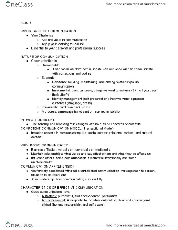 CMN 3 Lecture Notes - Lecture 1: Identity Management, Stress Management, Active Listening thumbnail