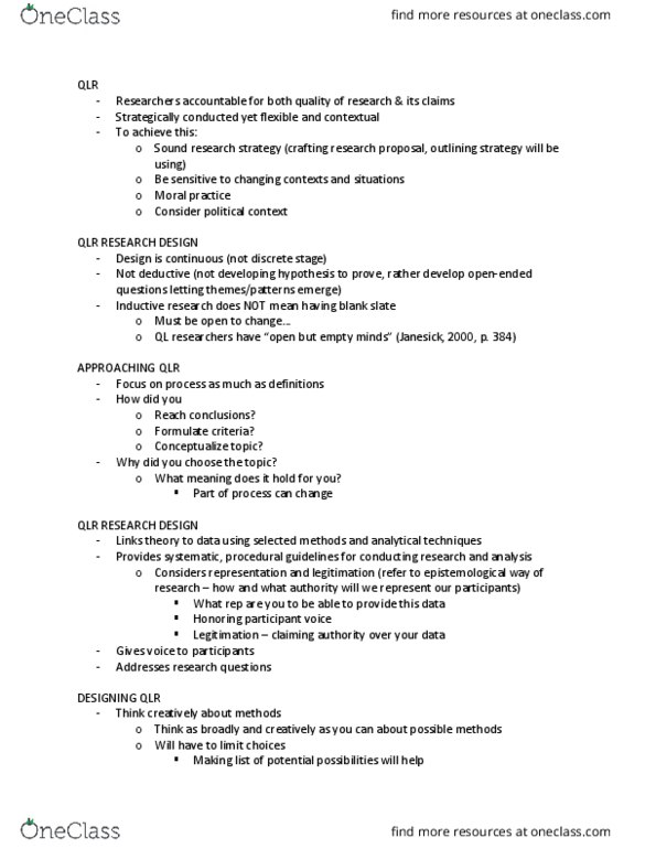 CRIM 321 Lecture Notes - Lecture 4: Tabula Rasa, Research, Data Analysis thumbnail