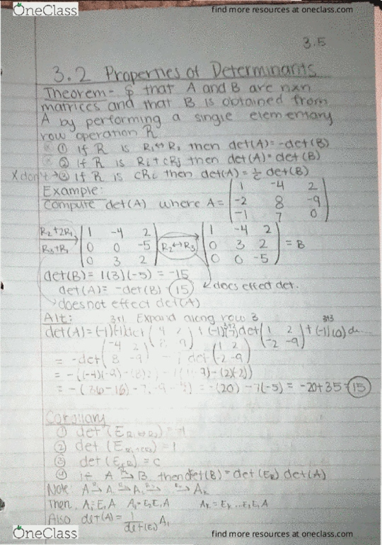 MATH-3110 Lecture 3: 3.2 properties of determinates thumbnail