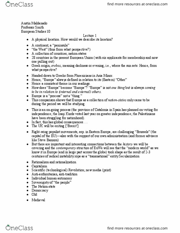 EURO ST 10 Lecture Notes - Lecture 1: Stephen Bannon, Erebus, Nationstates thumbnail