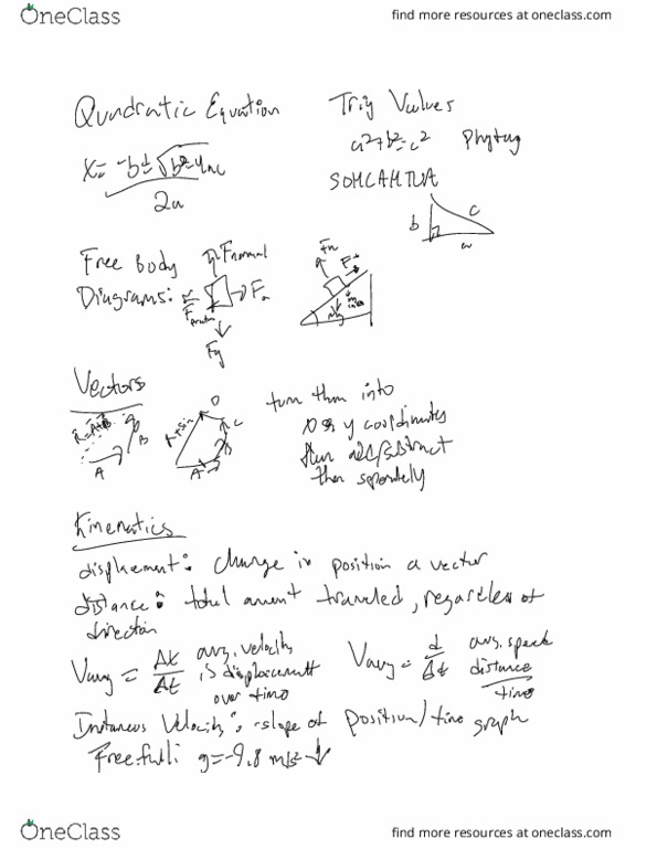 Study Guides for PHYSICS 1250 at Ohio State University (OSU) OneClass