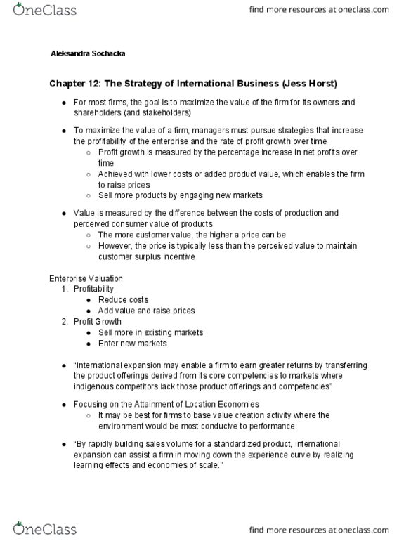 IBUS-300 Lecture Notes - Lecture 12: Experience Curve Effects thumbnail