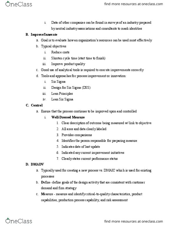 33:620:301 Lecture Notes - Lecture 3: Six Sigma, Performance Status, Dmaic thumbnail