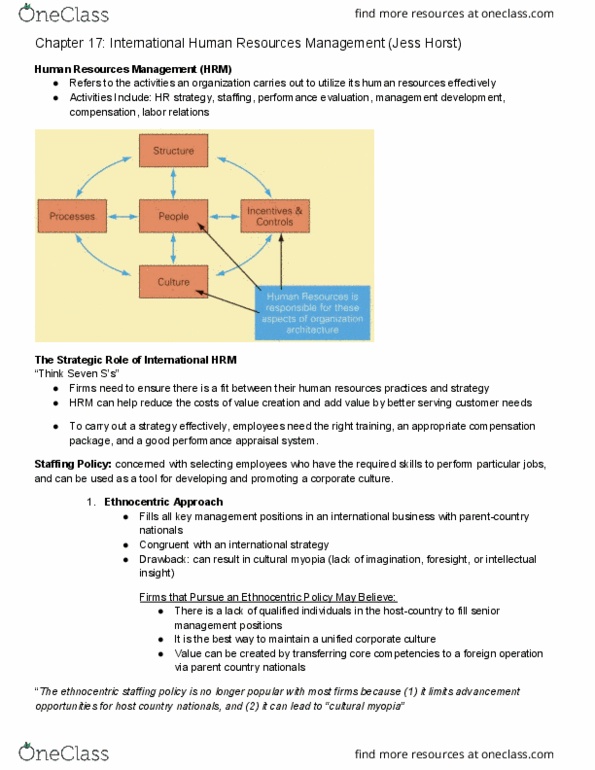 IBUS-300 Lecture Notes - Lecture 17: Performance Appraisal, Ethnocentrism thumbnail