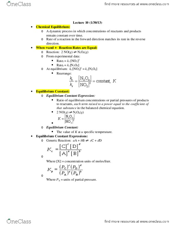 CHEM 1214 Lecture 10: Lecture 10 (Chemical Equilibrium) thumbnail