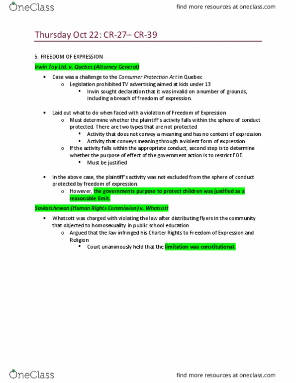 Law 2101 Chapter Notes - Chapter 10: Equal Protection Clause, Affirmative Action thumbnail