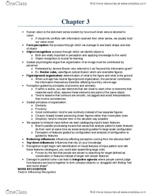 PSYB57H3 Chapter Notes - Chapter 3: Necker Cube, Bigram, Outline Of Object Recognition thumbnail