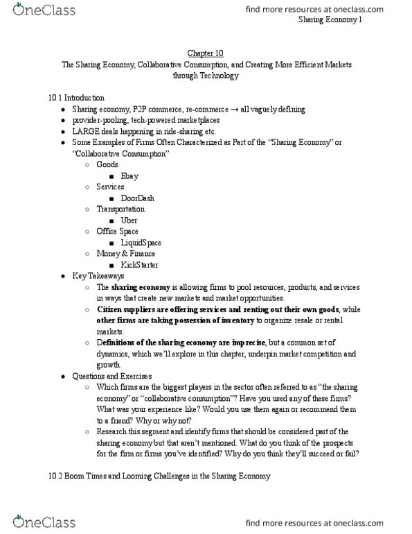 MIS 301 Chapter Notes - Chapter 10: Collaborative Consumption, Kickstarter, Office Space thumbnail