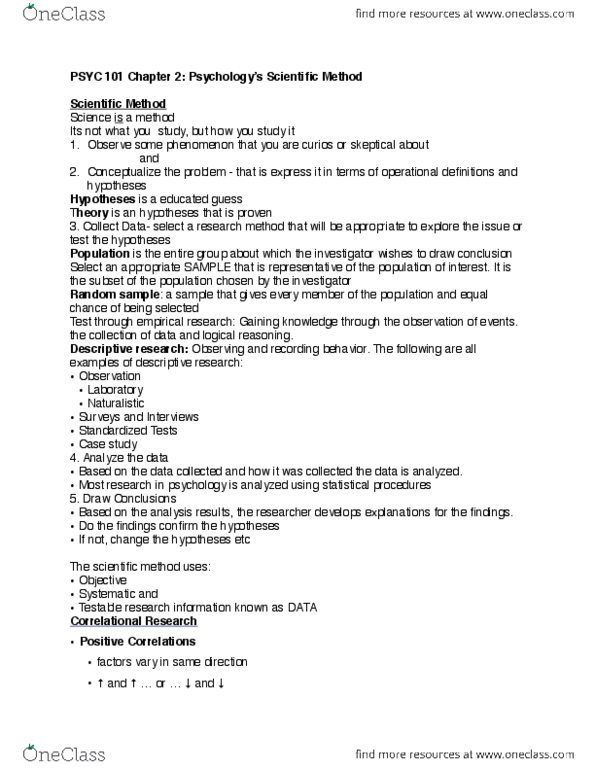 PSYC 101 Chapter Notes - Chapter 2: Naturalistic Observation, Dependent And Independent Variables, Propaganda Techniques thumbnail