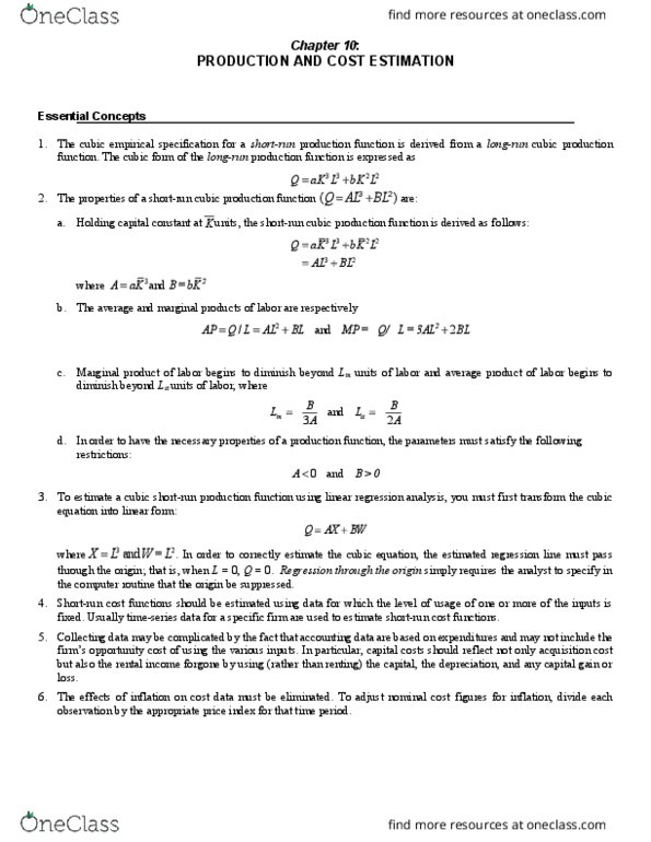 MGE 302 Lecture Notes - Lecture 10: Cubic Function, Production Function, Regression Analysis thumbnail