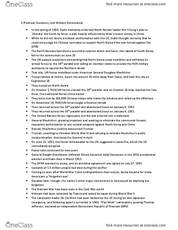 HIST 201 Lecture Notes - Lecture 1: North Korea, Cold War Liberal, Mushroom Cloud thumbnail