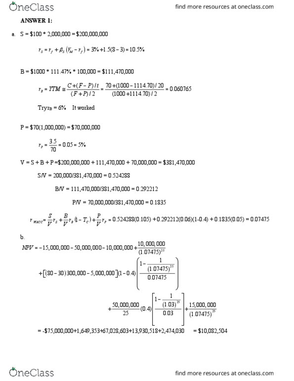 MGFD70H3 Lecture Notes - Lecture 13: Net Present Value, Cash Flow, Capital Structure thumbnail