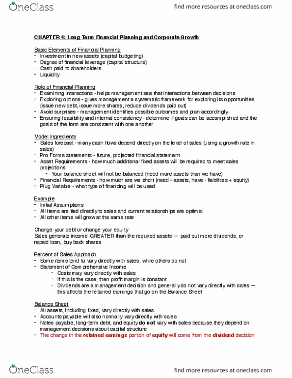 COMM 2202 Lecture Notes - Lecture 4: Retained Earnings, Accounts Payable, Capital Structure thumbnail