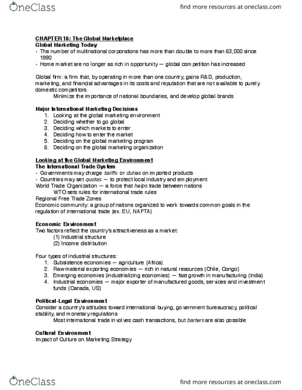 COMM 2401 Chapter Notes - Chapter 16: Income Distribution, North American Free Trade Agreement, World Trade Organization thumbnail