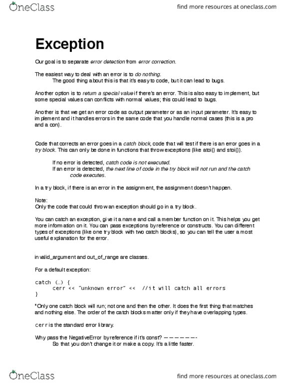 EECS 280 Lecture 21: Exceptions thumbnail