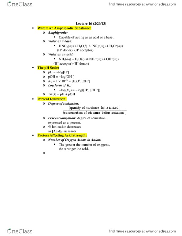 CHEM 1214 Lecture Notes - Lecture 16: Ph thumbnail