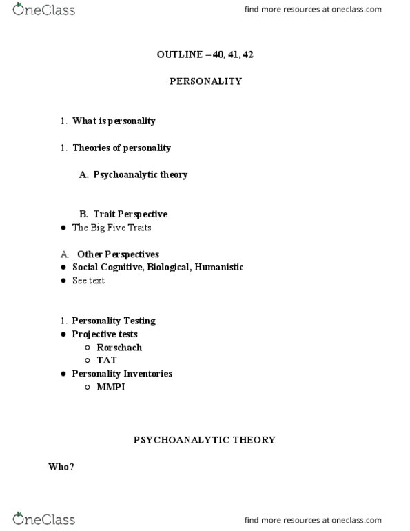 PSYCH 100 Lecture Notes - Lecture 10: Psychoanalytic Theory, Age 13, Tantrum thumbnail