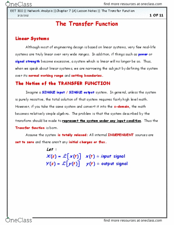 EET 300 Lecture Notes - Lecture 14: Simple Algebra, Personal Boundaries, Damping Ratio thumbnail