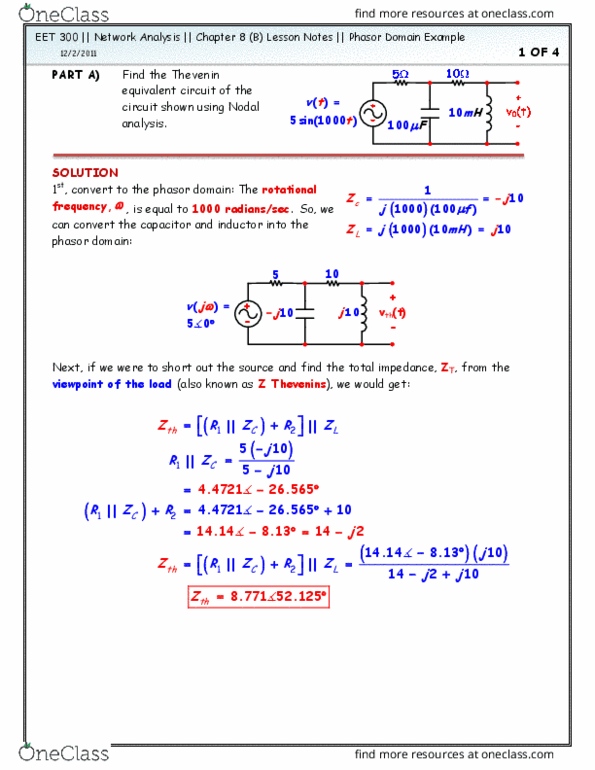 EET 300 Lecture Notes - Lecture 17: Inductor, Norton'S Theorem thumbnail