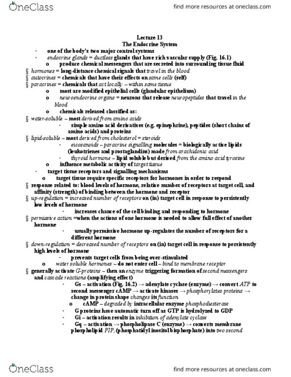 BLG 10A/B Lecture Notes - Lecture 13: Adenylyl Cyclase, Paracrine Signalling, Epithelium thumbnail