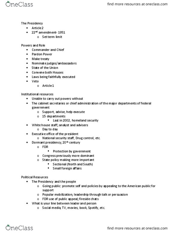 POSC 225 Lecture Notes - Lecture 13: Fireside Chats, Spotify thumbnail