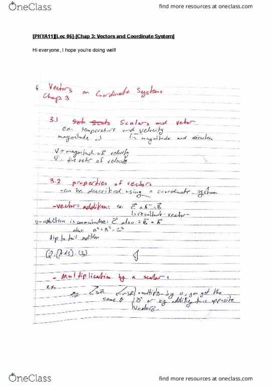 PHYA11H3 Lecture 6: [PHYA11][Lec 06]-[Chap 3_ Vectors and Coordinate System] thumbnail