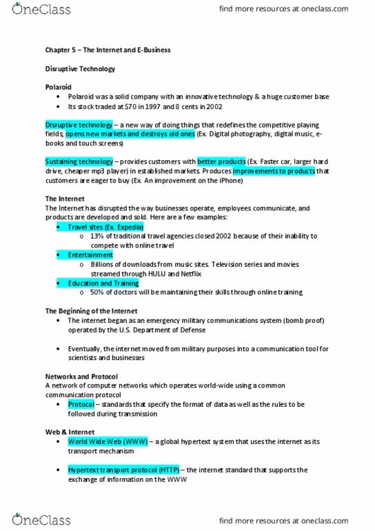 ADM 2372 Lecture Notes - Lecture 5: Digital Photography, Disruptive Innovation, Hypertext thumbnail