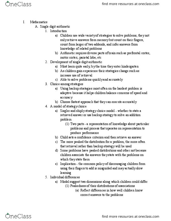 PSY BEH 115D Chapter Notes - Chapter 11: Prefrontal Cortex, Parietal Lobe, Metacognition thumbnail