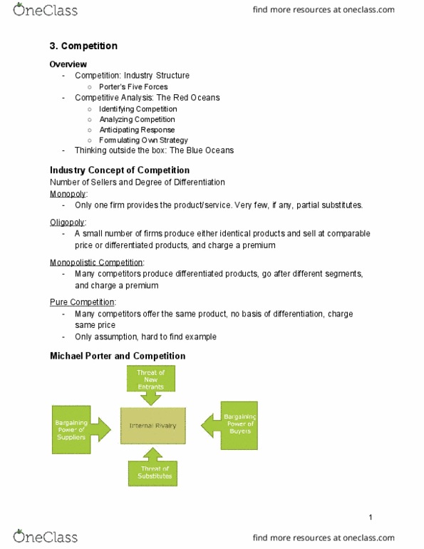 MGMA01H3 Lecture Notes - Lecture 3: Monopolistic Competition, Oligopoly, Competitive Intelligence thumbnail