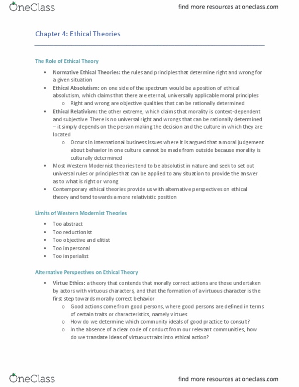 MGMT 3000 Chapter Notes - Chapter 4: Reductionism, Egotism thumbnail