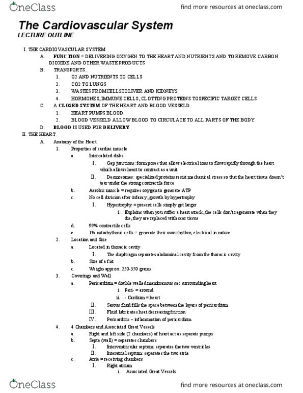 BSCI 202 Lecture Notes - Lecture 2: Interatrial Septum, Interventricular Septum, Thoracic Cavity thumbnail