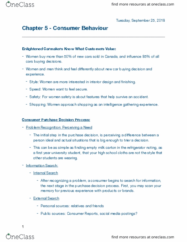 MKT 2210 Lecture Notes - Lecture 4: Consumer Reports, Nyishi (Tribe), Customer Relationship Management thumbnail