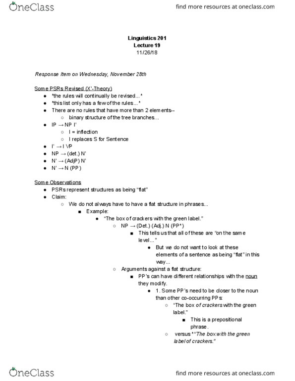 LINGUIST 201 Lecture 19: Lecture 19-Syntax thumbnail