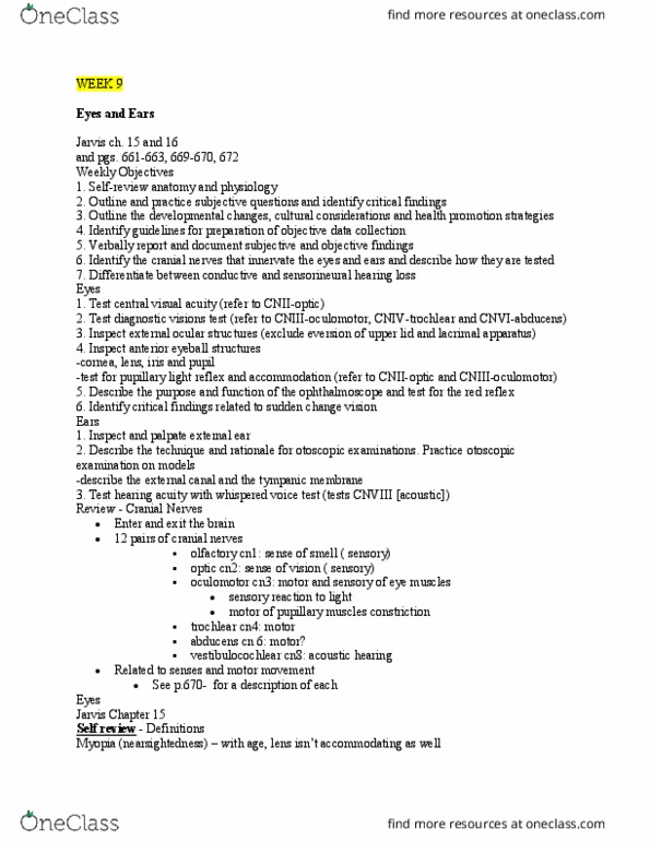 NSE 13A/B Lecture Notes - Lecture 9: Audiometer, Eye Movement, Visual Acuity thumbnail